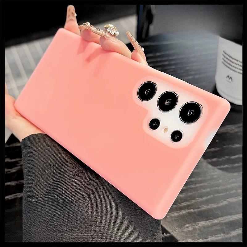 Luxury Lovely Liquid Silicone Jelly style Precision Len Protection Phone Case For Samsung S25Ultra S24FE S25 S24 S23, Soft Skin Feel Silicone Shockproof Soft Cover With Microfiber Lining