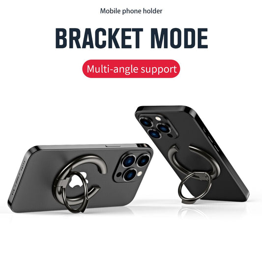 Round Sparkling Anti-Graffiti Ring Strong Magnetic Phone Multi-angle Rotation Finger Ring Stand Alloy Smooth Feeling Slim Holder, for iPhone 16 15 14 13 12 for Samsung S25 S24 S23
