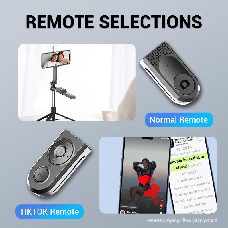 Perche à selfie sans fil 1750 mm, trépied pliable, monopode avec lumière LED pour smartphones, prise de vue stable et équilibrée en direct