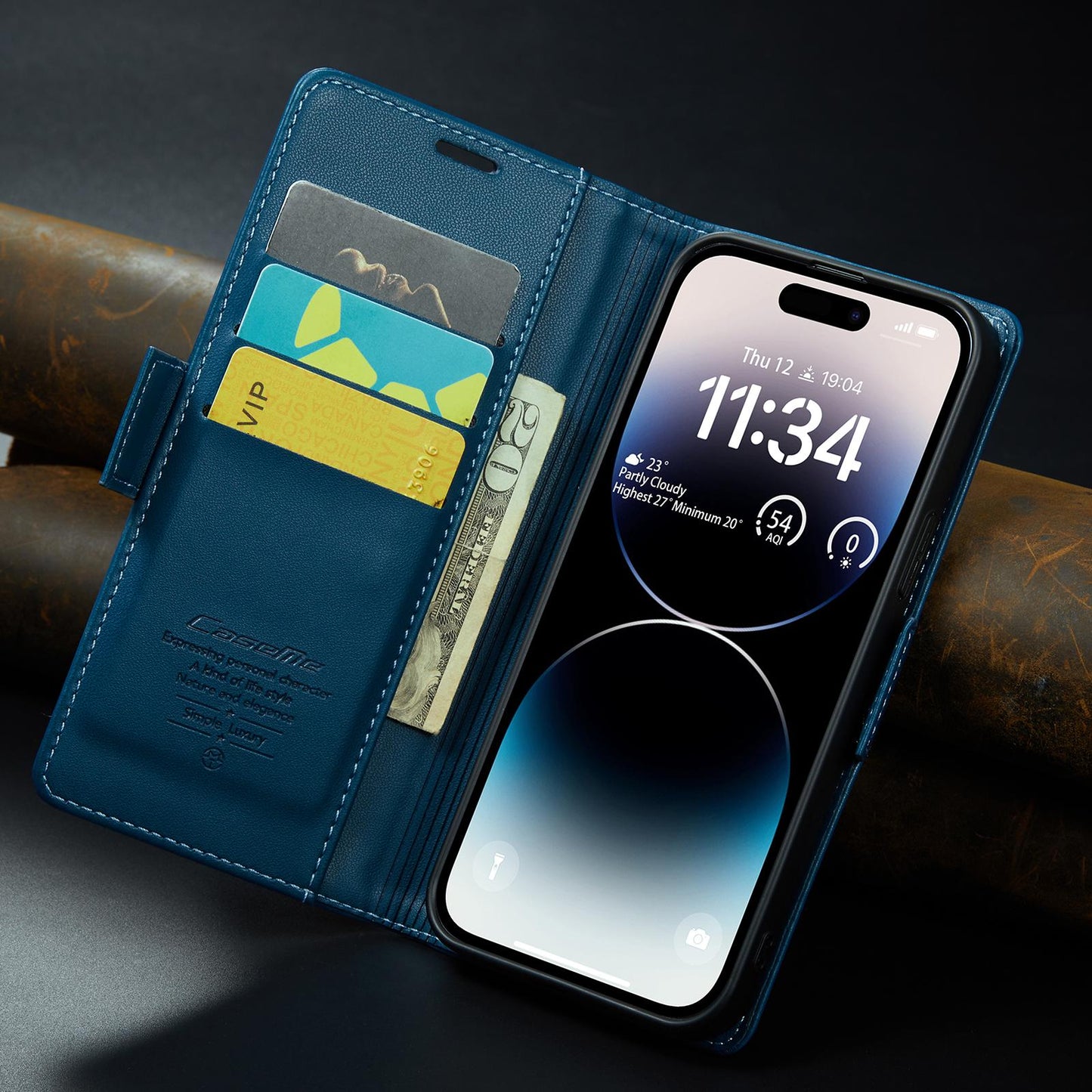 For iPhone 16ProMax 16 15 14 13 12 11 Pro Max Case With Card Holder, Wallet Case For Women Men With RFID Blocking, Durable Faux Leather Kickstand Magnetic Clasp Shockproof Phone Case