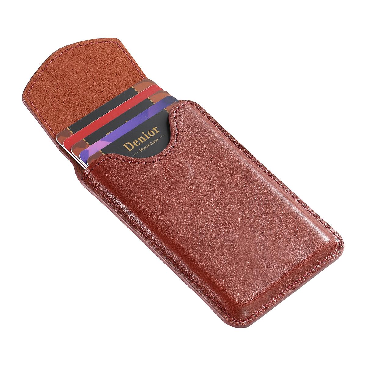 V14 Magnetic Card Pocket for iPhone 16 15 14 13 12 11 Pro Max XS X Case Genuine Leather Wallet Bag ID Holder Stand for Samsung S24 S23 Ultra