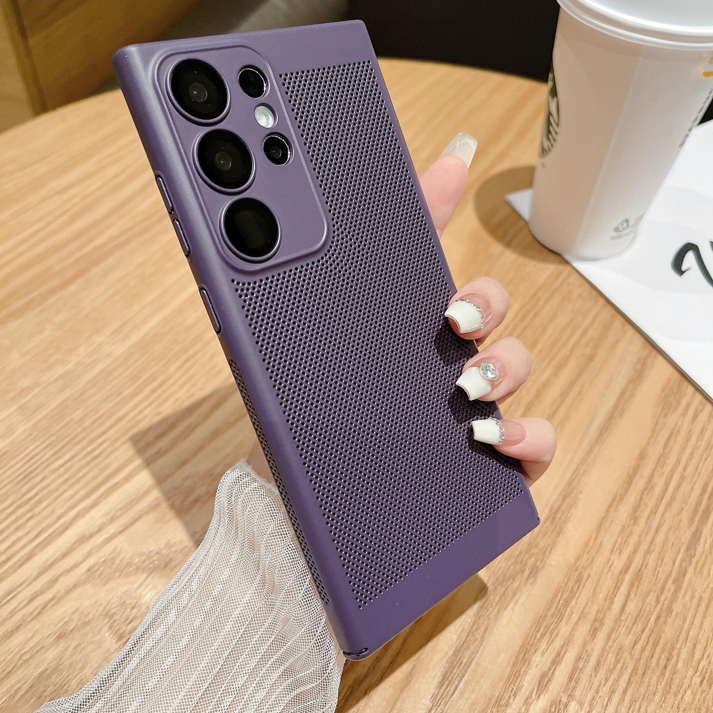 Ultra Slim PC with Len Protector Cooling Phone Case For Samsung S25Ultra S24 S23 S22 S21 Note20 Shockproof Hard Full Cover