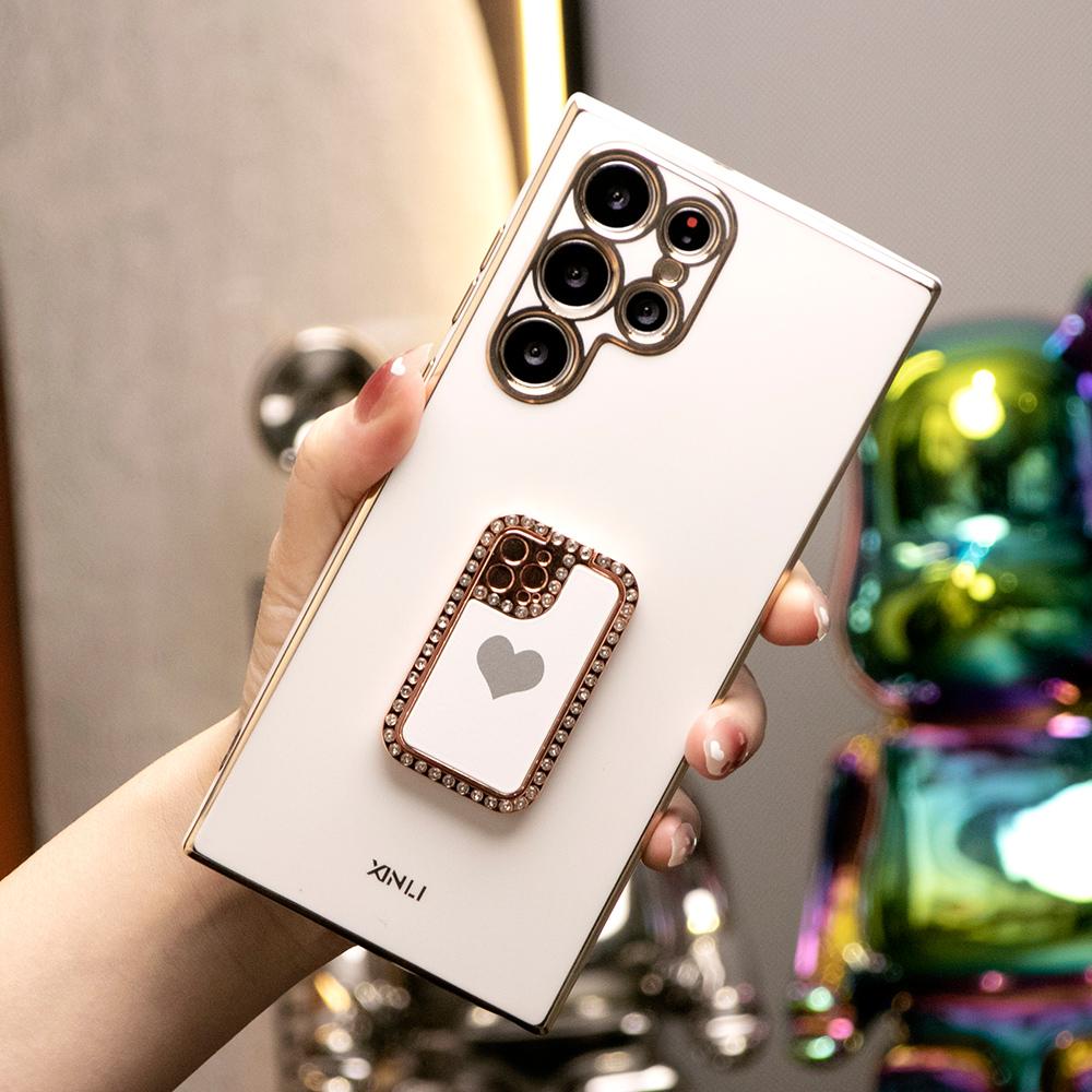 Plating Mini Phone Popstand Phone Case For Samsung S24 S23 S22 S21 FE Plus Ultra Note 20