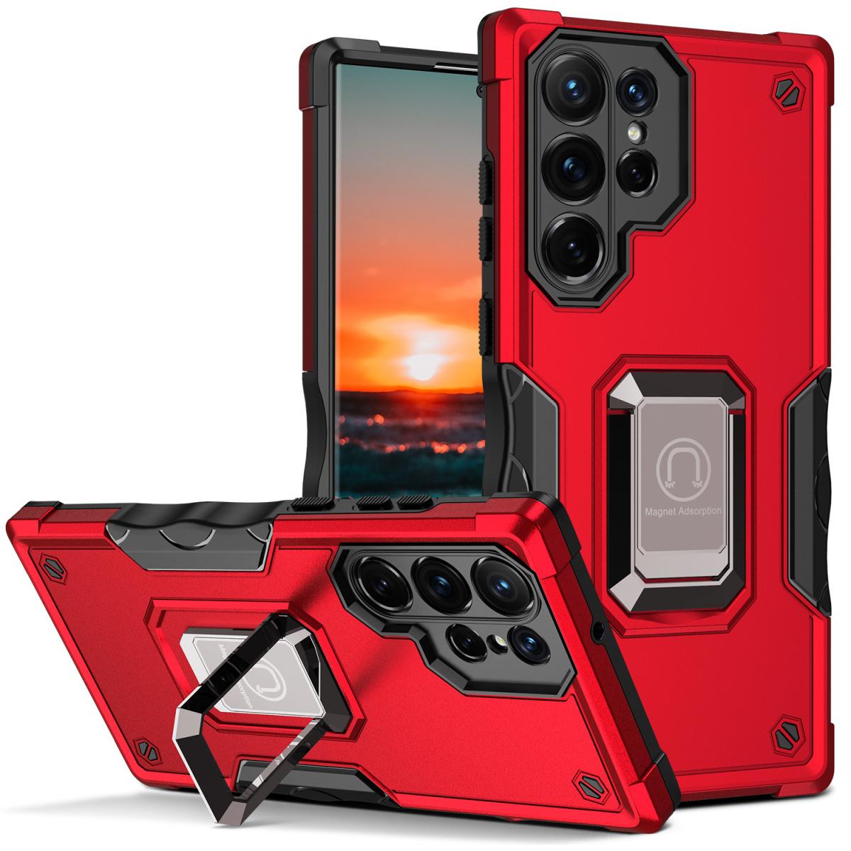 For Samsung S24 S23 S22 S21 FE Ultra Case, Heavy Duty Protection Magnetic Kickstand, Shockproof Case Camera Protection Hard Cover