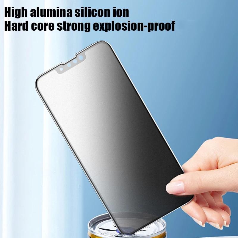 1 Piece Matte Privacy Screen Protector For iPhone 16ProMax 16 15 14 13 12 11 Pro Max Anti-Fingerprints Anti-Glare Screen Protector Anti-Spy Tempered Glass