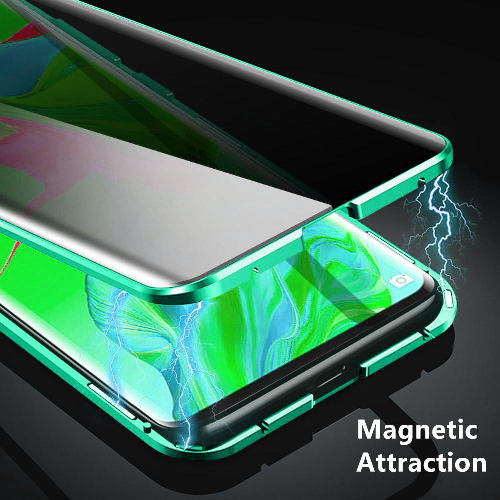 Anti Spy Privacy Magnetic Double Sided Full Cover Glass Case For Samsung Galaxy S24 S24Plus S24Ultra S23 S23Plus S23Ultra S22 S21 Anti Peeping Metal Bumper Cover