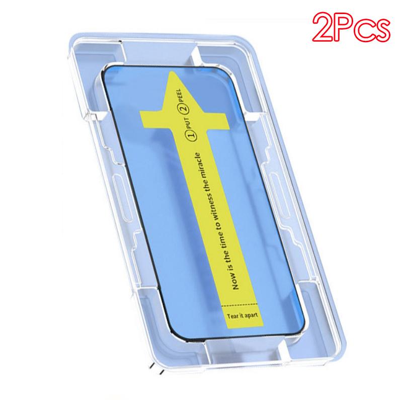 2pcs Install Tool Accessories Curved Edge Tempered Glass For Samsung S25 S24 S23 S22 S21 Note20 Screen Protector Film