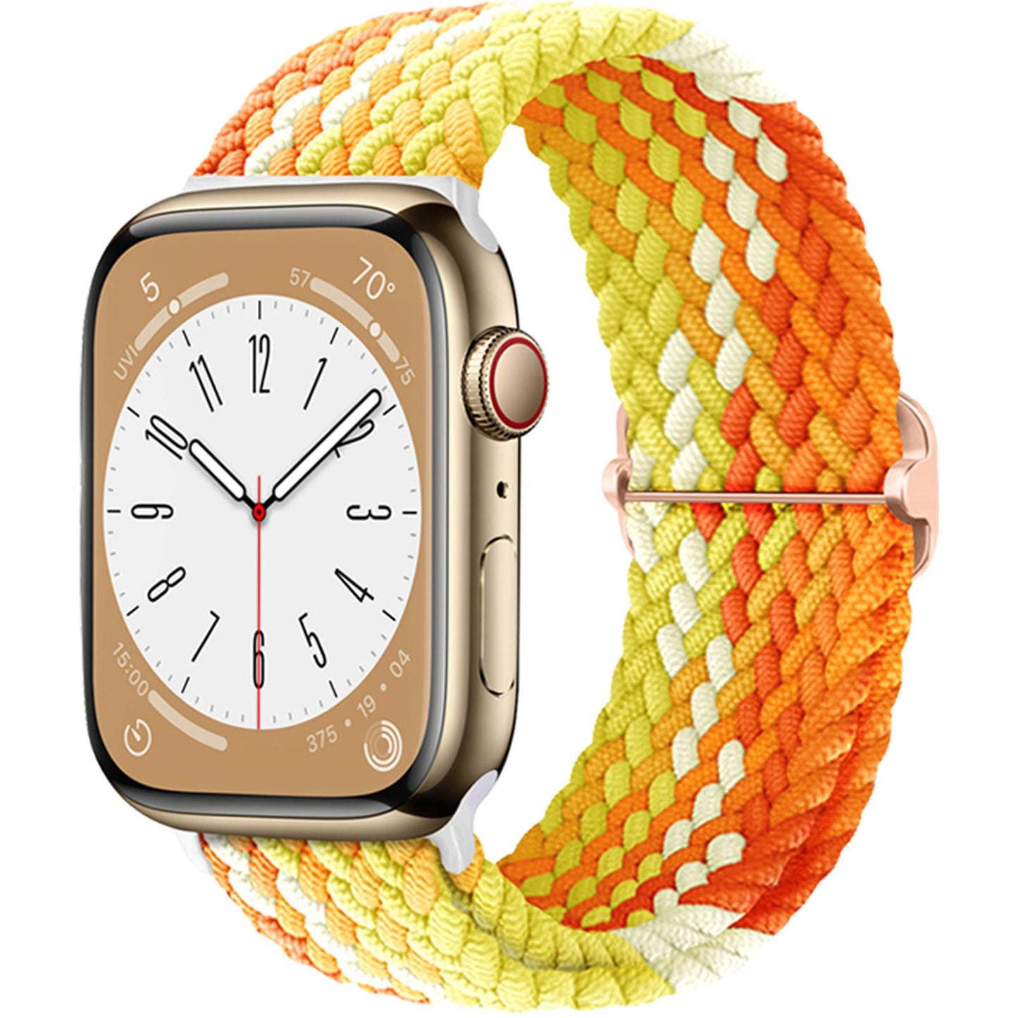Boucle solo tressée pour bracelet de montre Apple 44 mm 40 mm 49 mm 45 mm 41 mm 38 mm Bracelet en nylon élastique iWatch série 8 3 se 6 7 Ultra