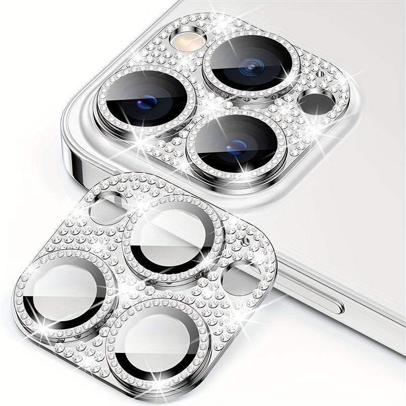 Glitter Rhinestone Metal Camera Lens Protector Glass For iPhone 16 15 14 13 Pro Max Shining Full Cover Camera Lens Protector Case