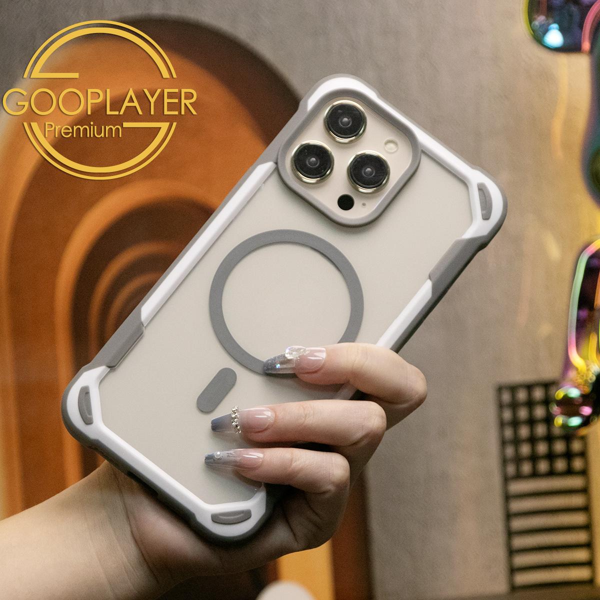 For iPhone 16 15 14 13 12 11 Pro Max Phone Case, Clear Matte Acrylic Two-tone Strong Magnetic Anti-Fall Support Wireless Charging Luxury Elegant Shockproof Heavy Duty Protection Hard Full Cover