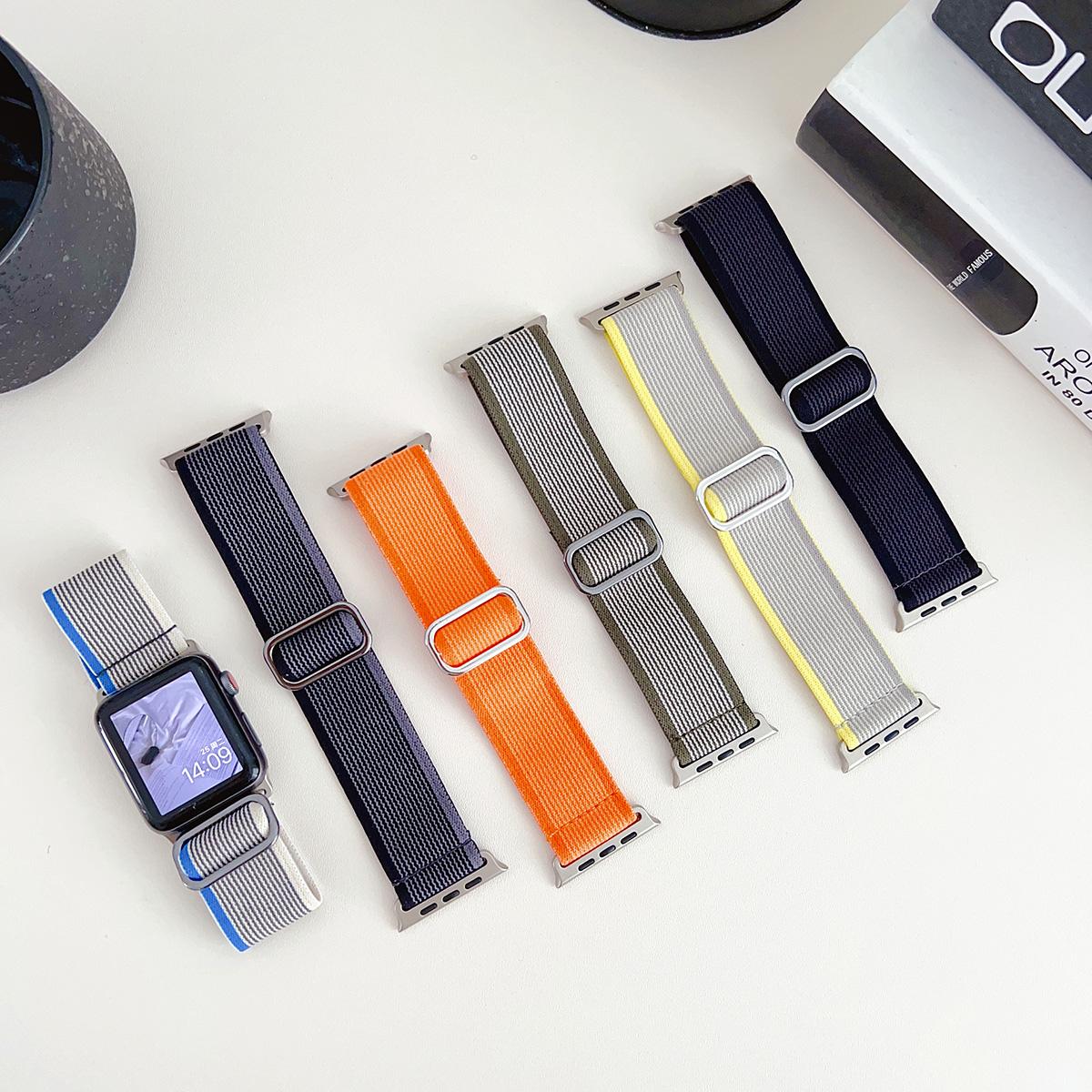 Nylon Woven Elastic Band for Apple Watch 44mm Band 45 42 38 41 Ultra 49mm Link Bracelet for IWatch Series 9 8 7 6 SE 5 4