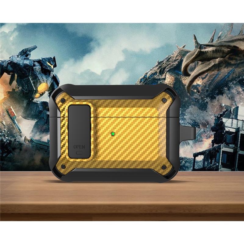 For Airpods Pro 2 Case Carbon Fiber Pattern Earphone with Latch Shockproof Luxury Protective For Airpods 3 Cover