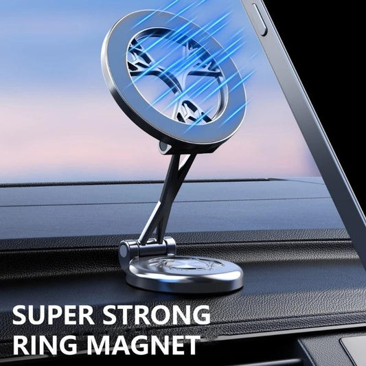 All Metal Strong Magnetic Car Phone Holder for iPhone 16 15 14 13 12 Cellphone Holder 360 Degree Rotating Car Dashboard Mounted Phone Stand