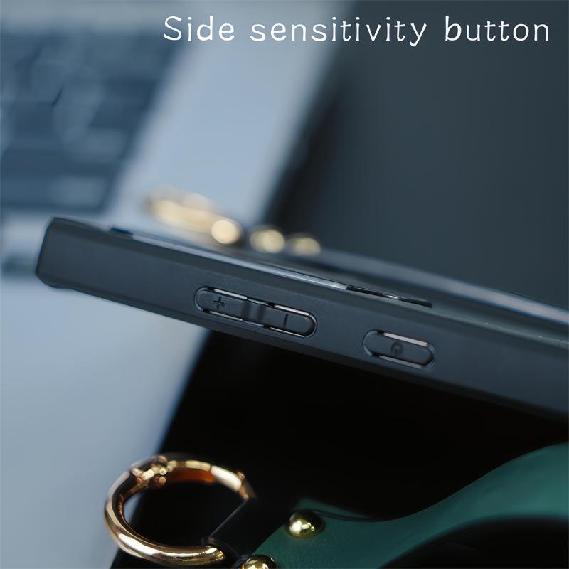 For Samsung S25Ultra S25 S24 S23 S22 S21 Case With Wristband, Matte Durable Faux Leather Kickstand Shockproof Phone Case