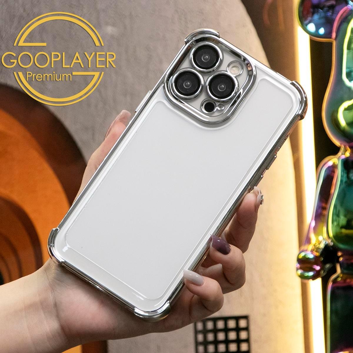 For iPhone 16 15 14 13 Phone Case, Luxury Four Corner Plating Clear High Definition Acrylic Built-in Camera Protector Shockproof Hard Full Cover