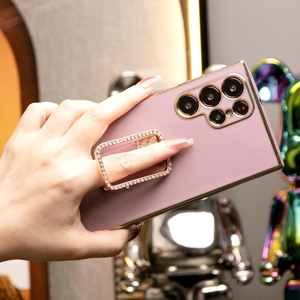 Plating Mini Phone Popstand Phone Case For Samsung S24 S23 S22 S21 FE Plus Ultra Note 20