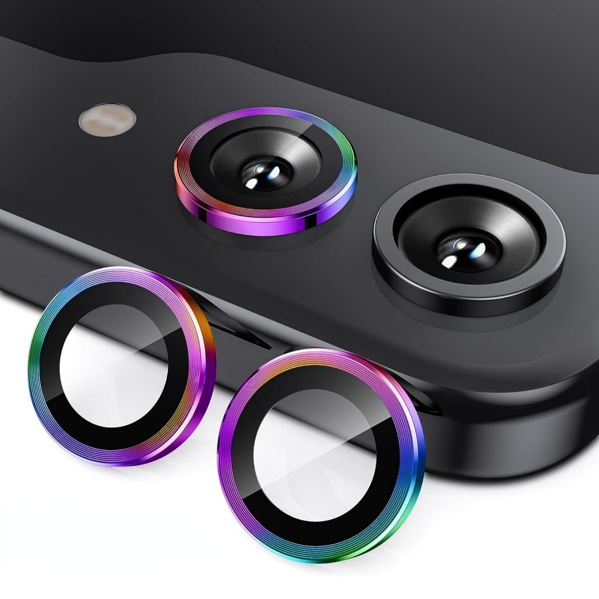 Metal Camera Lens Protector For Samsung Galaxy Z Flip 5 Anti Scratch 9H Tempered Glass With Metal Ring Lens Cover For Galaxy Z Flip5