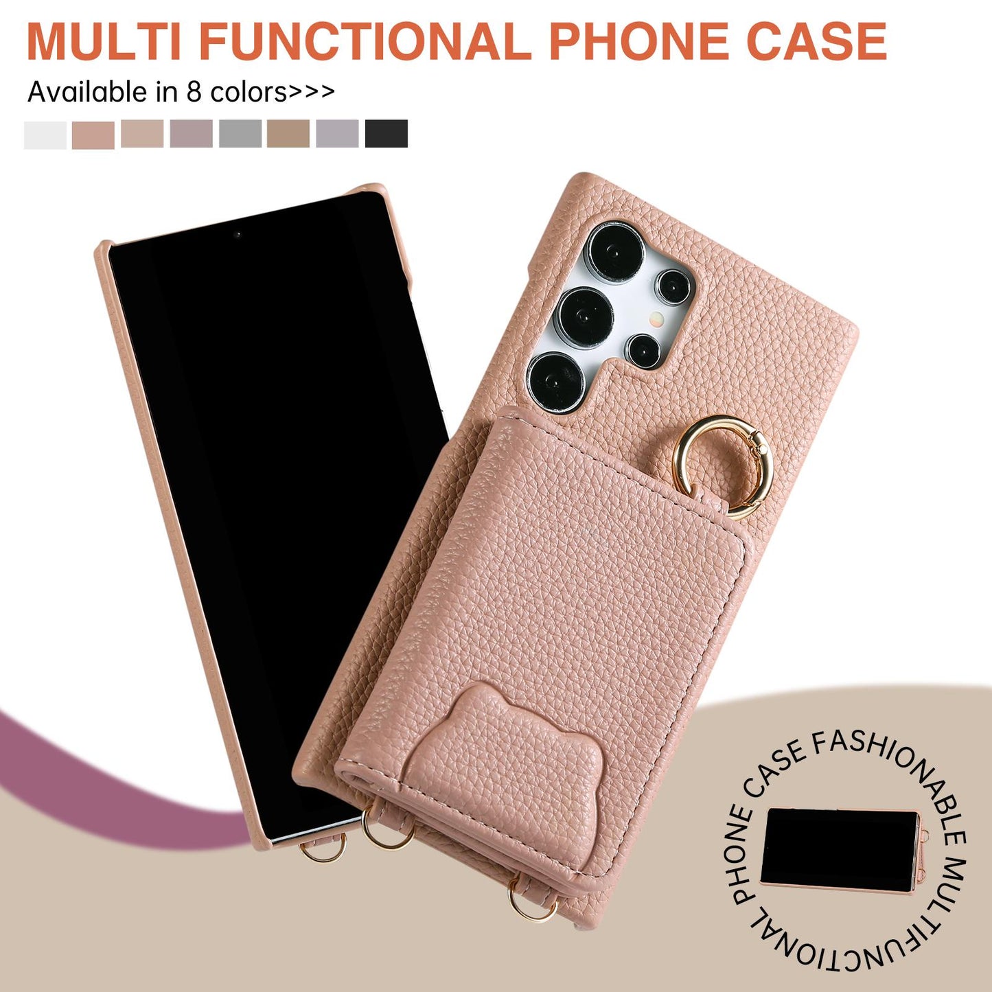Crossbody Mirror Wallet with Card Holder Phone Case for Samsung Galaxy S22 Plus A13 A14 A15 A22 A24 A25 A33 A34 A35 A53 A54 A55 Back Cover