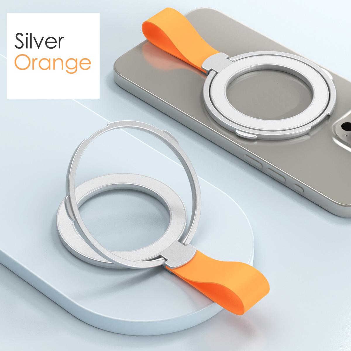 Upgrade Magnetic Phone Grip Holder Kickstand with Silicone Loop, Compatible with PopSockets MagSafe Ring Removable, for iPhone 16 15 14 13 12, for Samsung S22 S23 S24