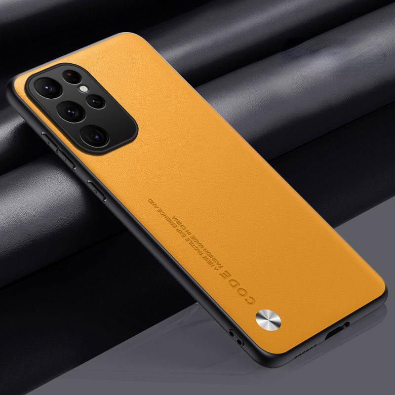 For Samsung S23 S22 S21 Plus Ultra Case, Leather Luxury Elegant Case Camera Protection Shockproof Hard Cover