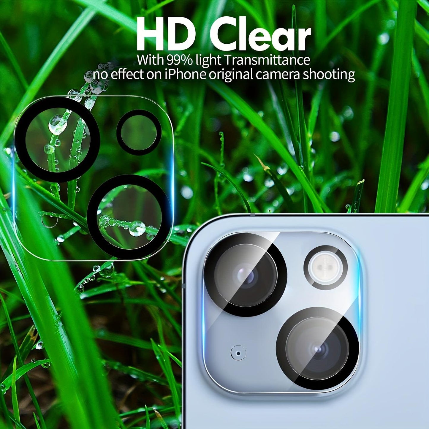 2 Pieces For iPhone 16 15 Pro Max 14 Plus 13 12 11 Camera Lens Protector, Ultra Clear Tempered Glass Full Camera Cover, 9H Hardness Protective Shield, Drop-proof