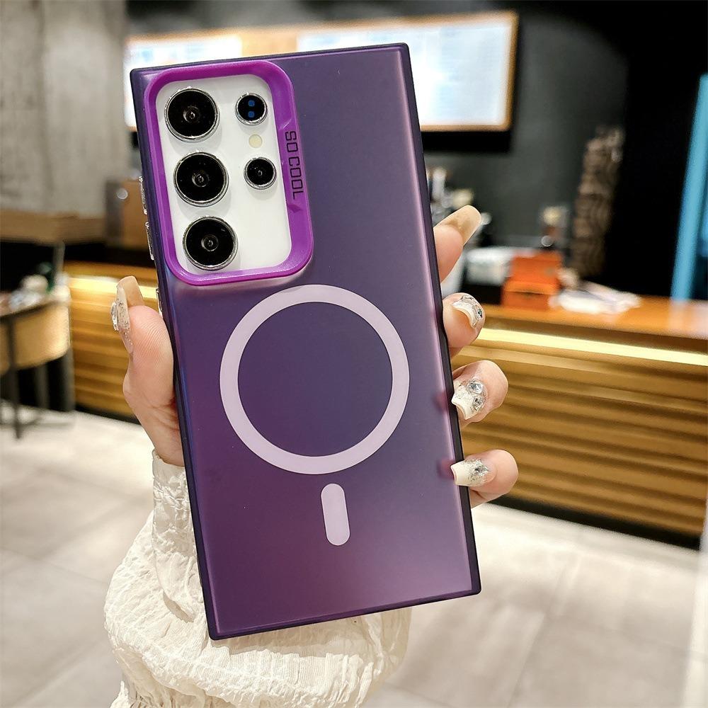For Samsung A16 A14 A24 A34 A35 A52 A53 A54 A55 A73 A72 Phone Case, Laser Magnetic Gradient Color Acrylic Slim, Full Camera Protection Support Wireless Charging Non-Yellowing Hard Cover