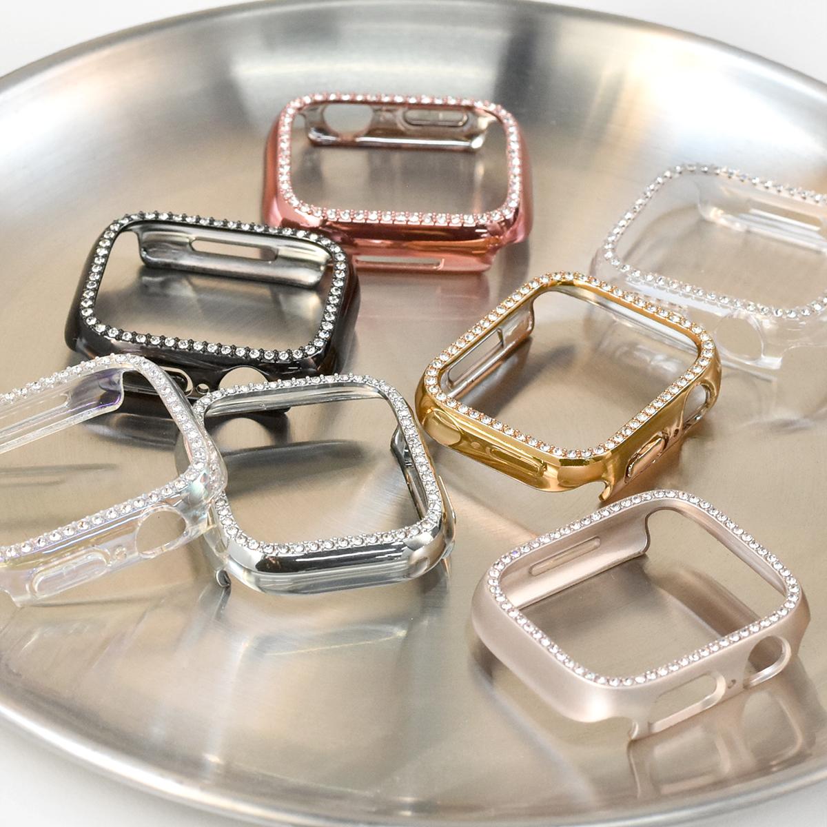 Coque de protection diamant pour Apple Watch 9 8 7 41 mm 45 mm 44 mm 40 mm 38 mm 42 mm 49 mm Bling Bumper pour iWatch Series 8 3 4 5 6 SE