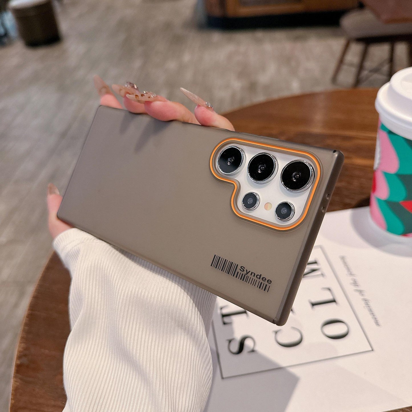 Matte Clear Two-tone Slim PC Phone Case For Samsung S25Ultra S24 S23 S22 S21 Note20Ultra Transparent Skin Feel Bumper Shockproof Hard Full Cover