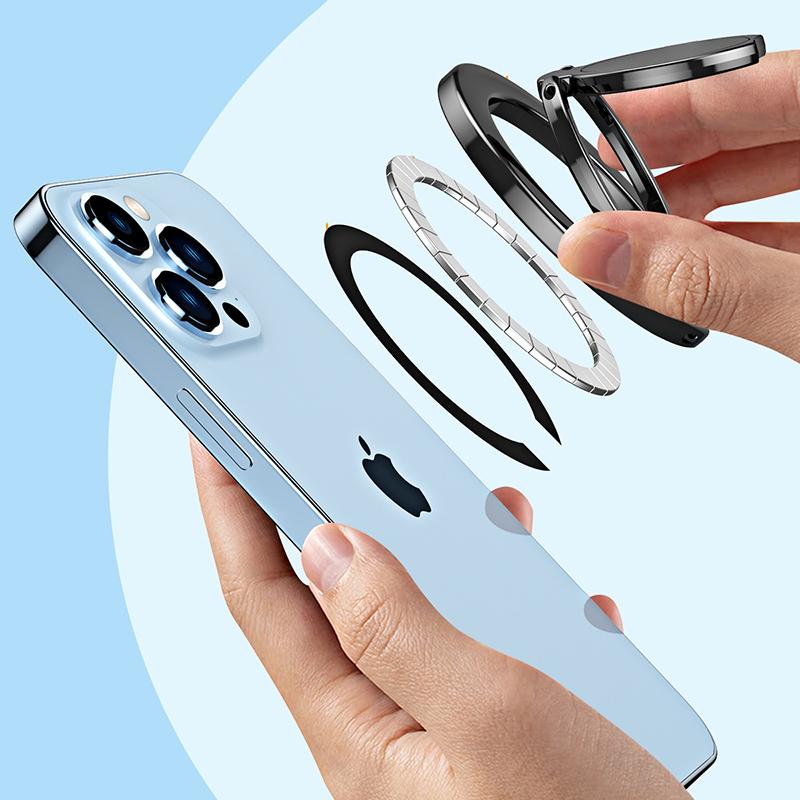 Magnetic Kickstand Phone Ring Holder Grip Ultra Thin Phone Holder Desk Finger Phone Ring Grip Metal Telescopic Foldable Ring Stand