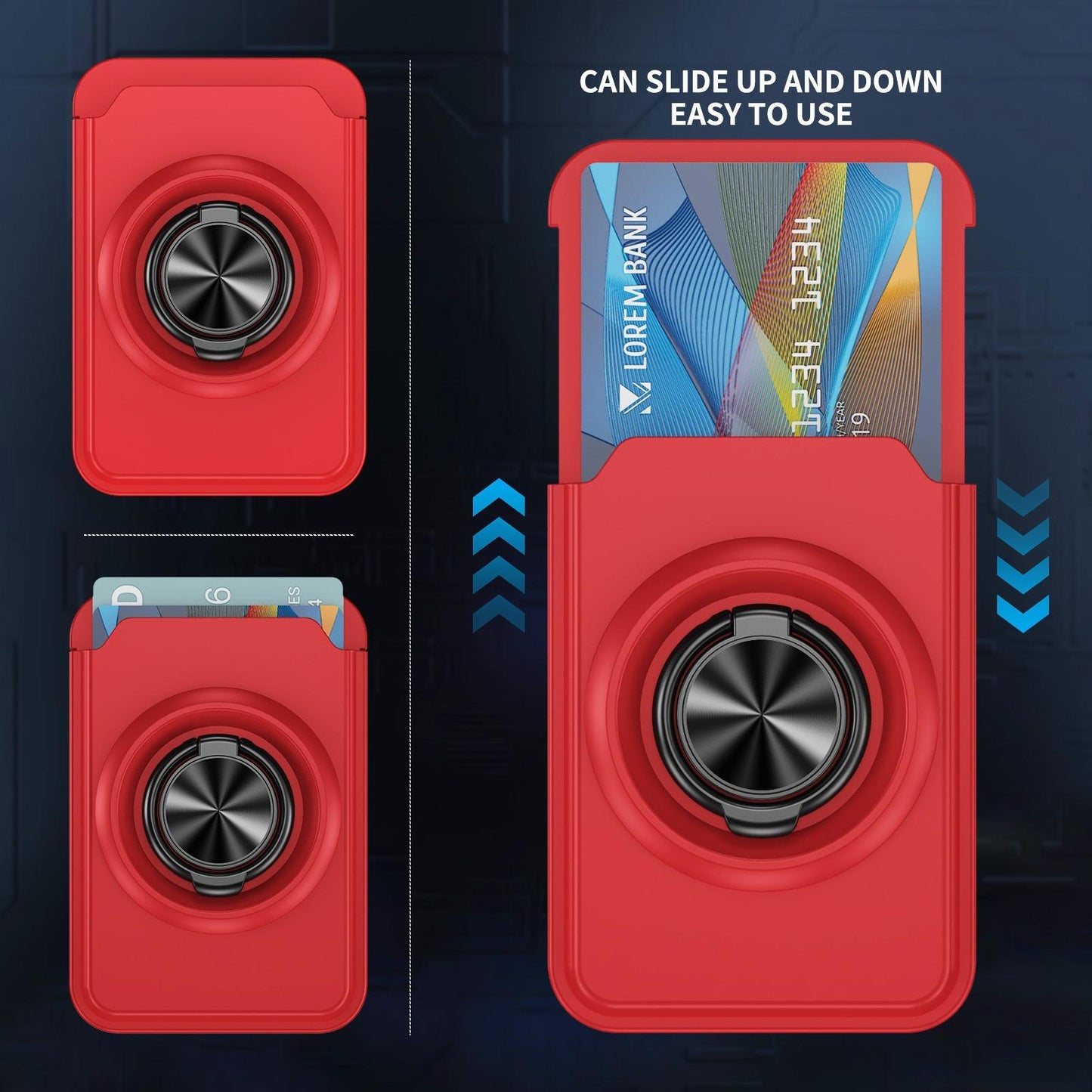 Portable Strong Magnetic Wallet Card Holder Ring Kickstand Rubber Card Slot Case for Magsafe for iPhone 16 15 14 13 Pro Max 12 Mini Plus for Samsung S25 S24 S23 Magnetic Ring Stand Cover