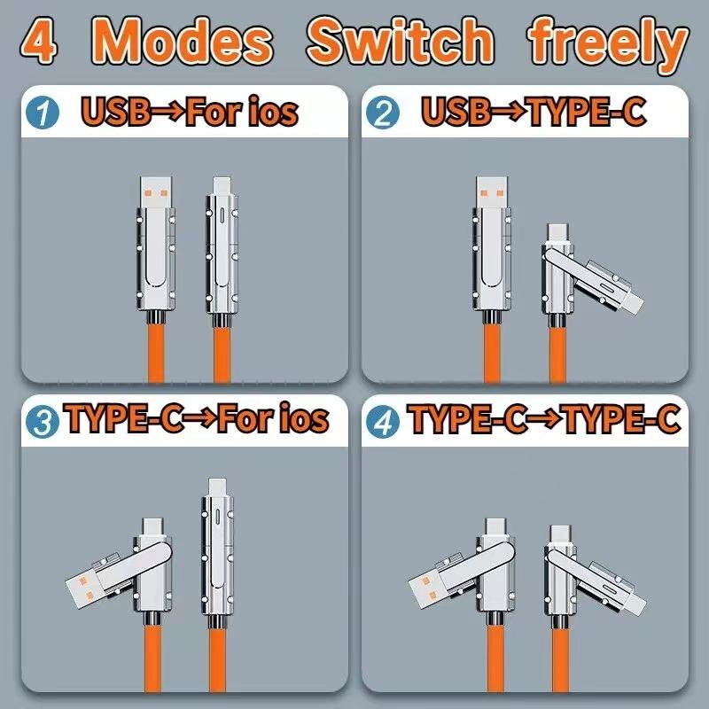 Type C To Typec Cable 2-In-2 66W Pd Fast Charging Usb C To Usb C To iPhone Suitable for iPhone iPad Huawei Xiaomi Samsung Redmi