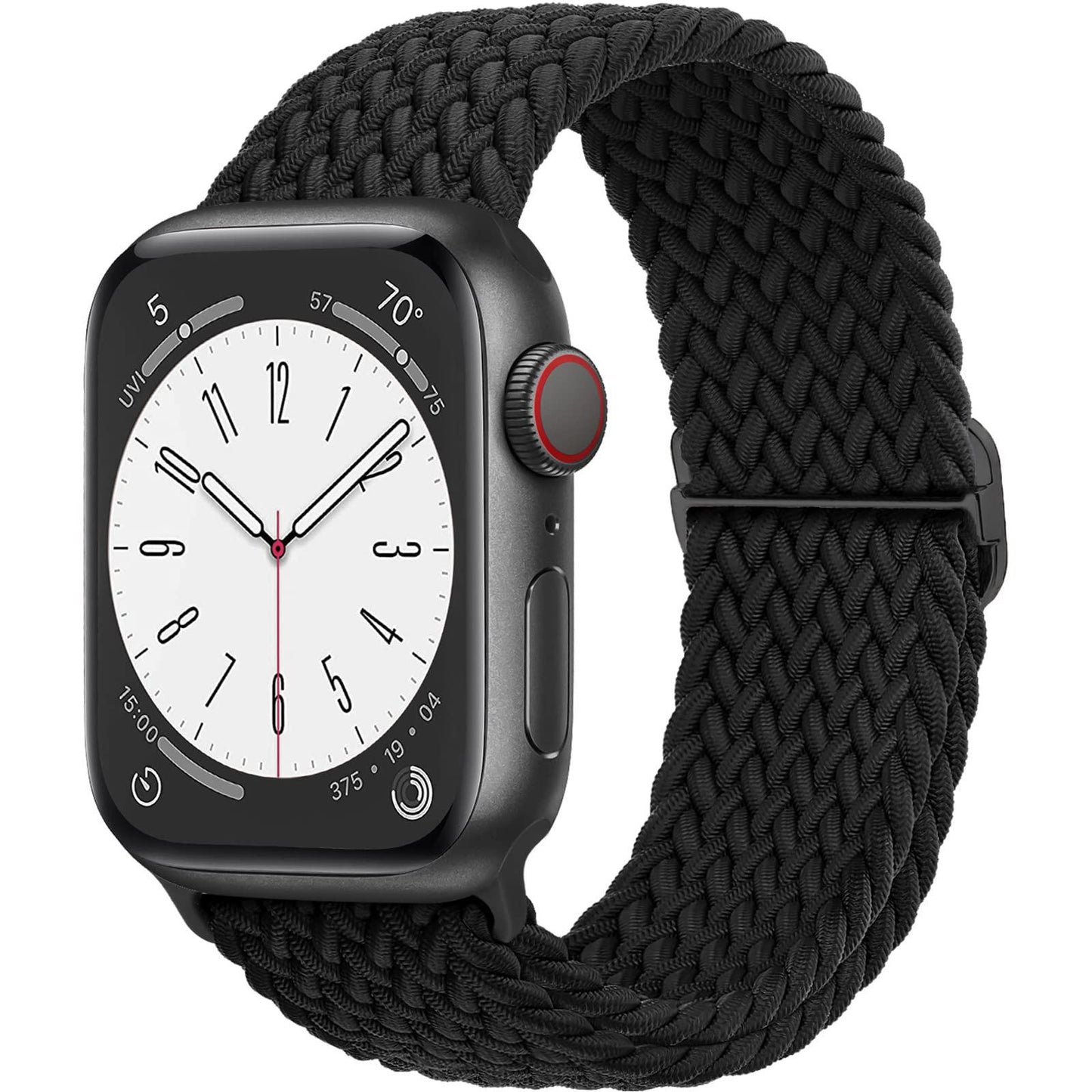 Boucle solo tressée pour bracelet de montre Apple 44 mm 40 mm 49 mm 45 mm 41 mm 38 mm Bracelet en nylon élastique iWatch série 8 3 se 6 7 Ultra