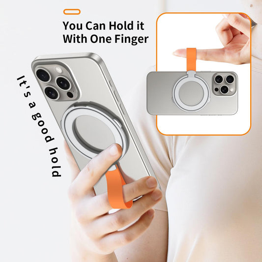 Portable Strong Magnetic Pivot Stand Phone Holder Wider Soft Silicone Multi-angle Damping Fold Ring Vertical / Horizontal Kickstand, for iPhone 16 15 14 13 12 for Samsung S25 S24 S23