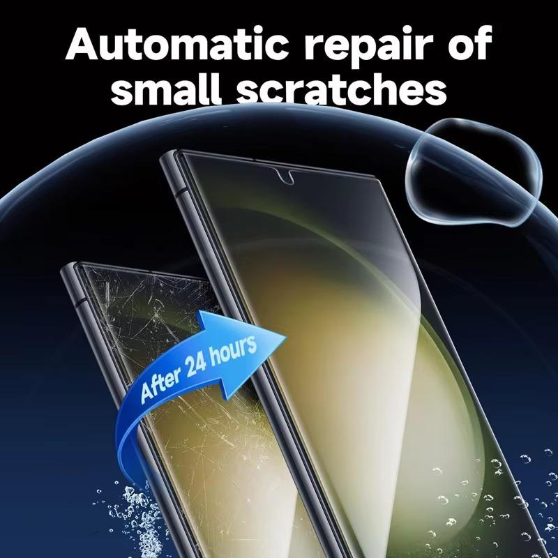 4 Pieces HD/Matte/Privacy Coverage Fingerprint Unlock Anti-Broken Soft Ceramic Film For Samsung S25Ultra S25 S24 S23 S22 S21 Note20 Screen Protector with Free Installation Tool