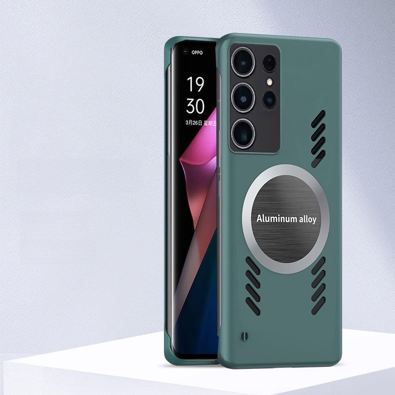 For Samsung S25Ultra S25 S24 S23 S22 S21 Plus Ultra Phone Case, Matte Cooling Magnetic PC Frameless Ultra Slim, Full Camera Cover Protection Hard Cover