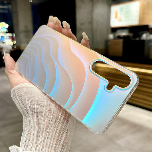 For Samsung S25Ultra S25 S24 S23 S22 S21 Note20 A16 A15 A14 A25 A24 A35 A34 A54 A55 Phone Case, Luxury Water Ripple Gradient Shine Acrylic Slim, Full Camera Protection Non-Yellowing Hard Cover
