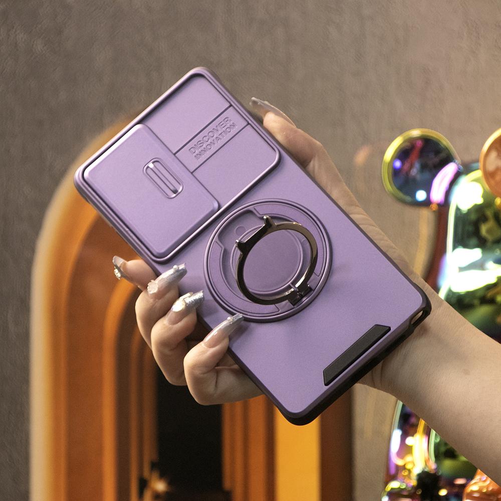 Removable Dust-proof Lens Cap Protection Phone Case 360 Rotating Metal Kickstand For Samsung S25Ultra S24 S23 S22 S21 Note20 A06 A15 A16 A25 A35 A36 A53 A54 A55 Shockproof Cover