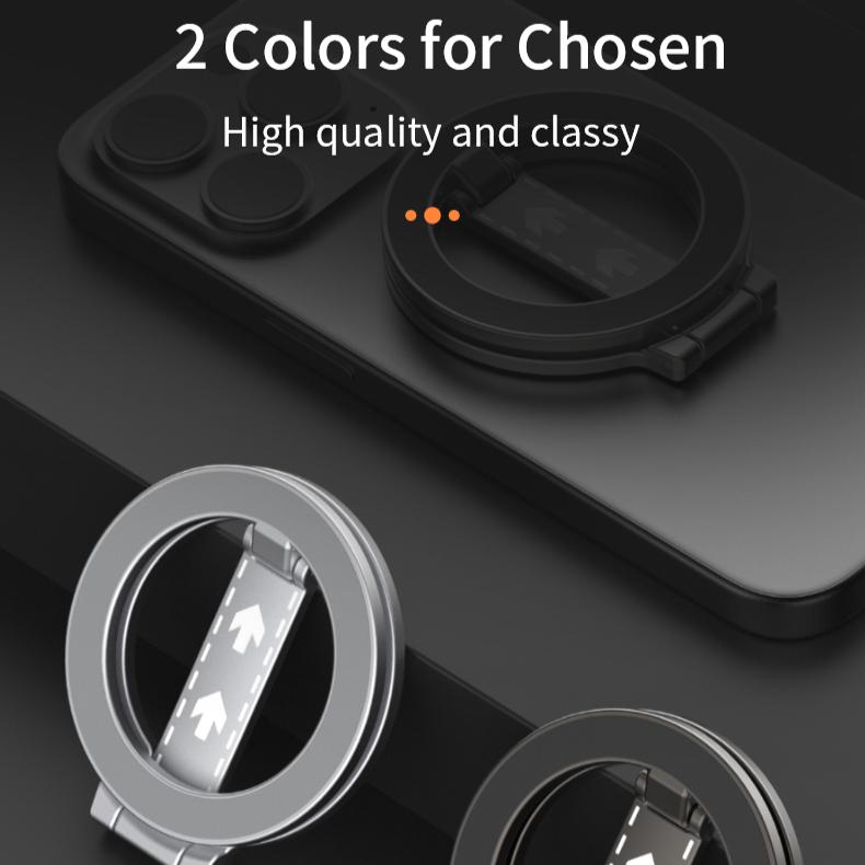 360 Degree Rotation Magnetic Foldable Portable Phone Holder Full Angle Adjustment Damping Fold Vertical / Horizontal Kickstand, for iPhone 16 15 14 13 12 for Samsung S25 S24 S23