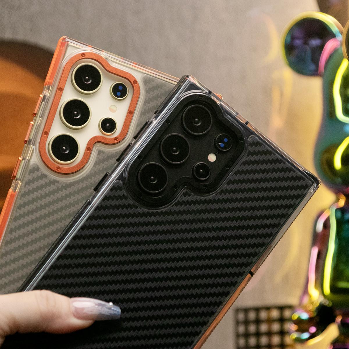 Carbon Fiber Pattern Phone Case, Metal Camera Cover, With Multifunctional Climbing Rope, With Shockproof Anti-Fall Bumper For Samsung S24 S23 S21FE A14 A15 A24 A25 A35 A54 A55 A05