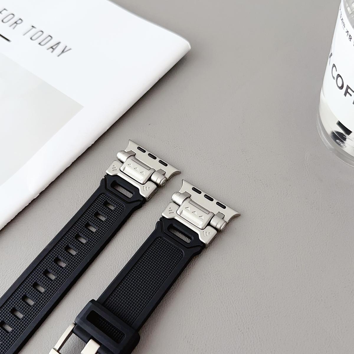 Rubber Strap For Apple Watch Band Ultra 2 1 49mm 45mm 44mm 42mm Soft Sport Band For iWatch Series 9 8 7 6 5 Bracelet Accessories