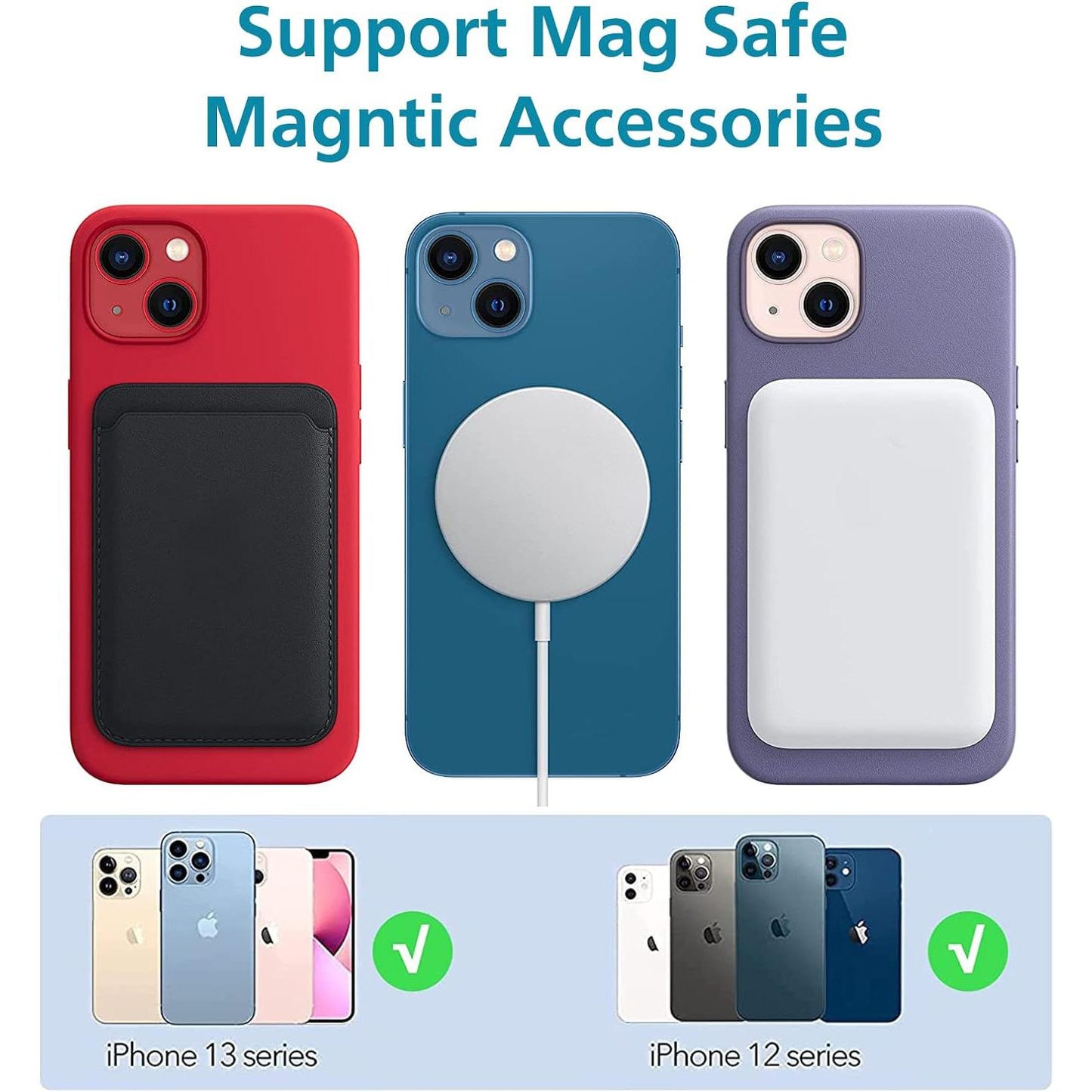 Universal Magnetic Ring, Magnetic Adapter Ring, Magnet Sticker for Magsafe Accessories & Wireless Charging for iPhone 16 15 14 13 12, For Samsung S24 S23/S22 Ultra and Phone Case