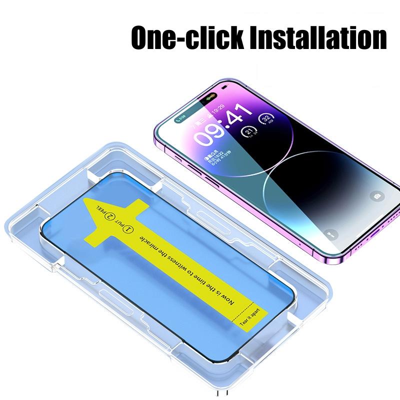 2pcs Install Tool Accessories Tempered Glass For iPhone 16 15 14 13 12 11 Pro Max XS XR X Screen Protector film