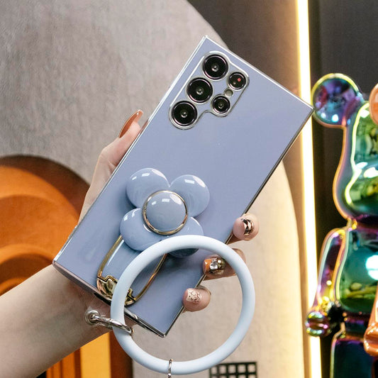 Rotating Windmill Holder Bracelet Strap Phone Case for Samsung S24Ultra S24FE S24 S23 S22 S21 FE Plus Ultra Note 20