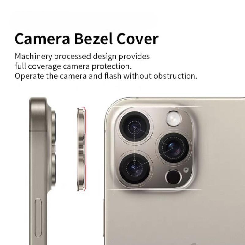 For iPhone 15 Pro Max 15Plus 15Pro Metal Ring Camera Lens Protectors Glass Camera Armor Lens Film Cover