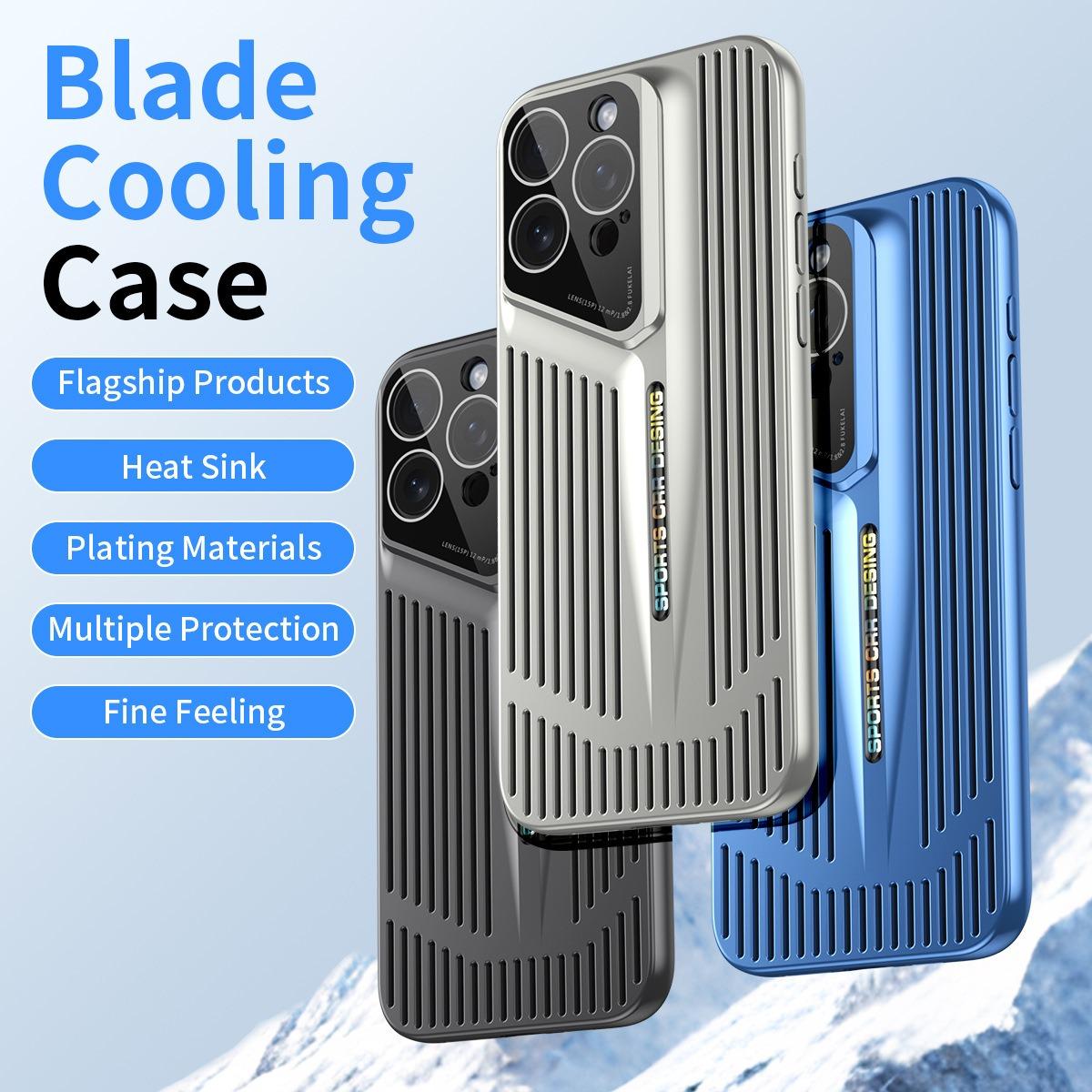Premium Cooling PC Blade Point Len Protector Shockproof Phone Case For iPhone 16ProMax 15 14 13 12 11 Hard Full Cover