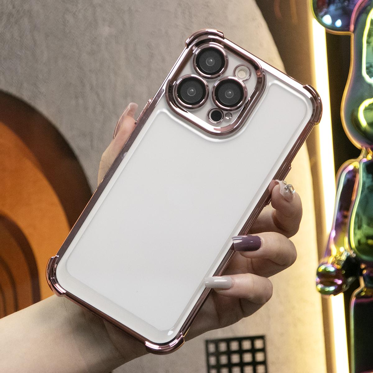 Four Corners Anti Fall Transparent Plating Mobile Phone Case For iPhone 16ProMax 15 14 Plus 13 Pro Max Corner Fall Shockproof Protection