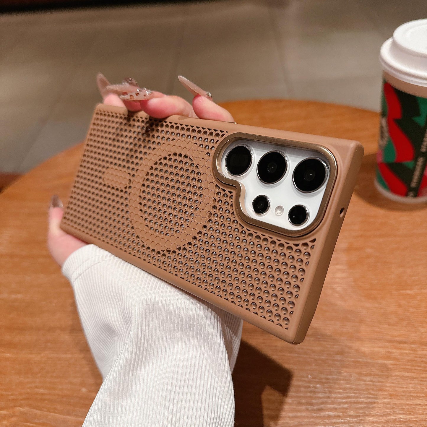 For S25Ultra S25 S24 S23 Phone Case, Thin Magnetic Cooling PC Luxury Metal Camera Frame Protection For Magsafe Heat Dissipation Hard Full Cover