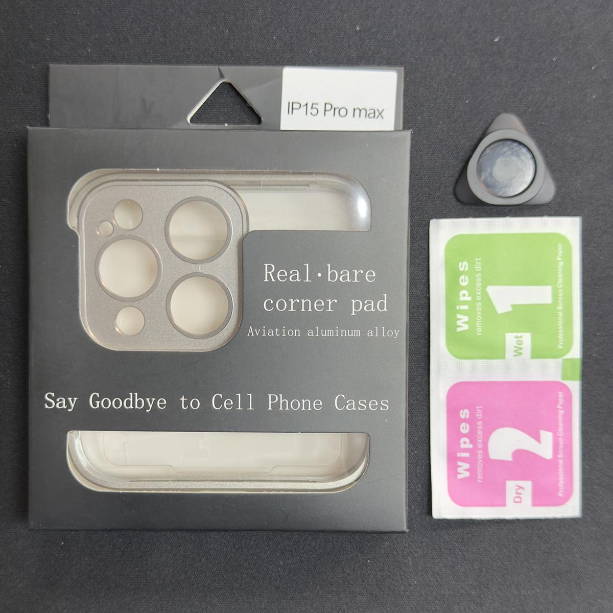 Ultrathin Frameless Aluminium Alloy Metal Bumper Corner Cover Protector Case for iPhone 16 15 14 13 12 Pro Max Drop-proof Cover