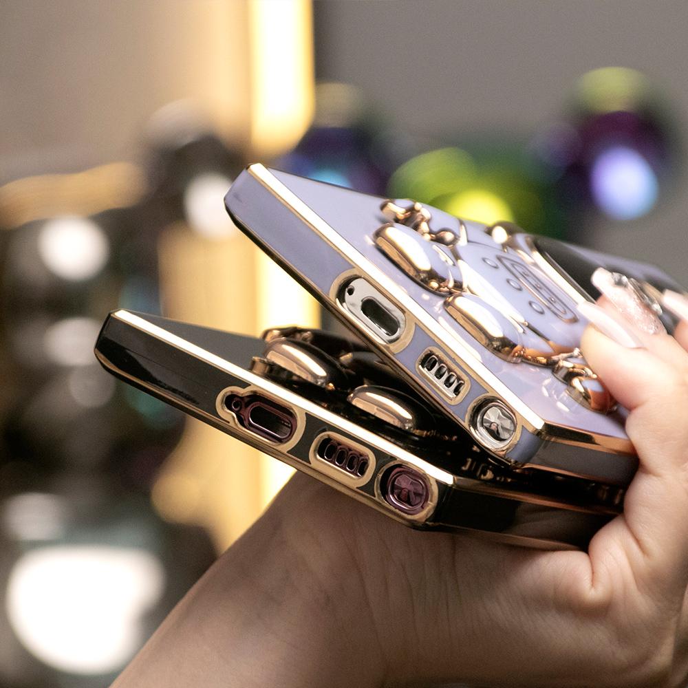 Astronaut Plating Kickstand Soft Phone Case For Samsung S25 S24 S23 S22 S21 Note20