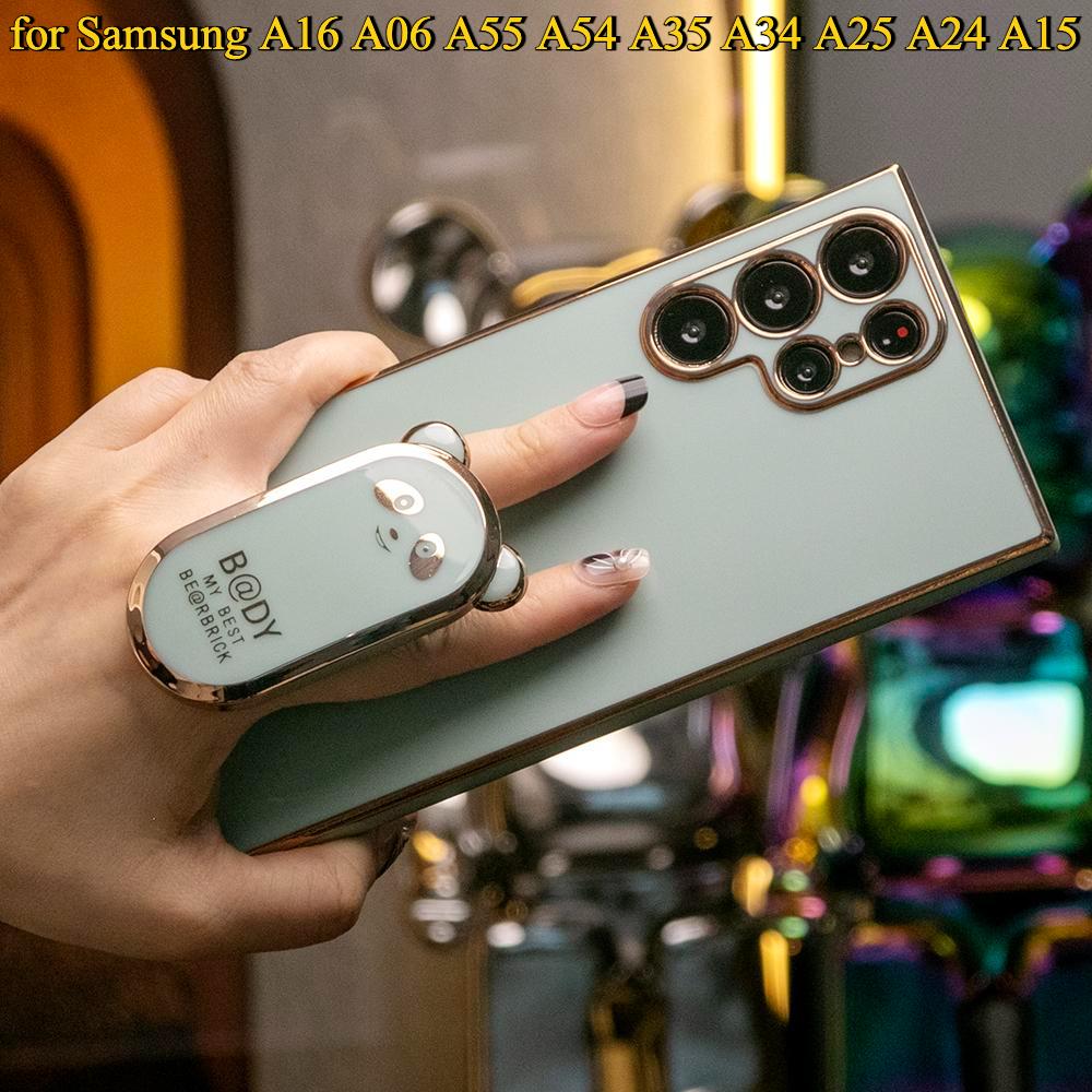 Panda Kickstand Plating Phone Case for Samsung A16 A06 A55 A54 A35 A34 A25 A24 A15
